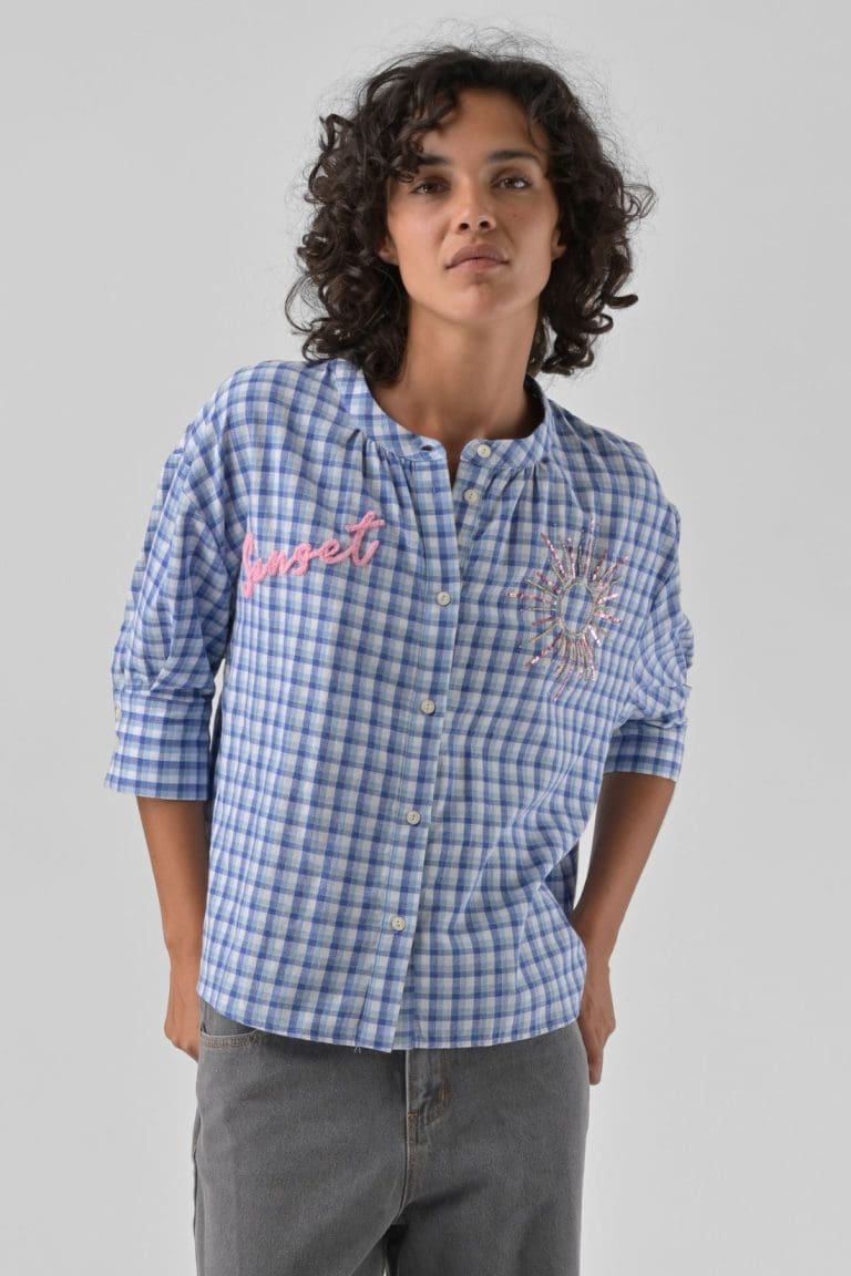 blouse simone e26 bleu orfeo - lmk