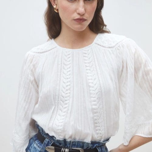 blouse laurynn e26 blanc suncoo