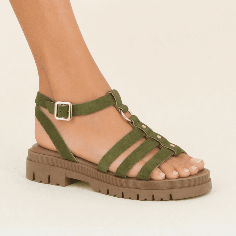 sandale clara kaki Semerdjian