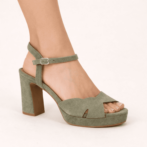 sandale talon 6261 vert les venues