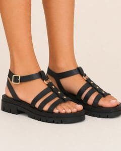 sandale clara noir Semerdjian