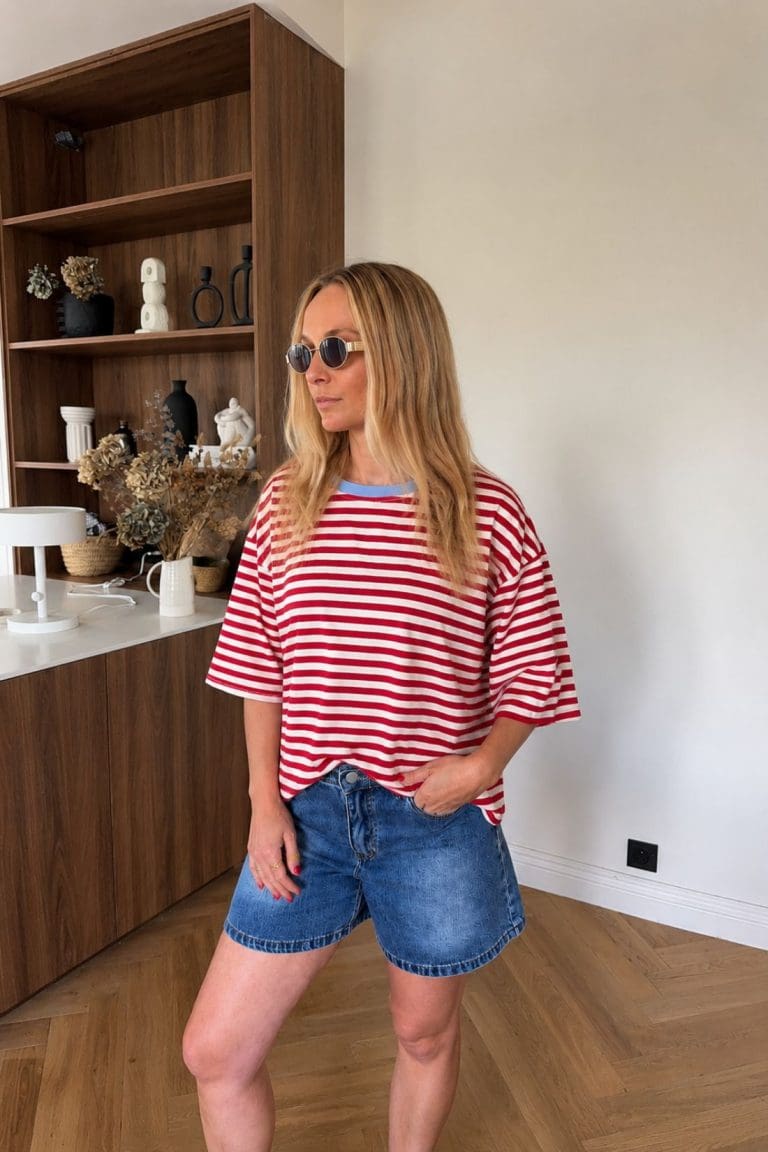 tshirt lisa e26 rouge-blanc outremesure