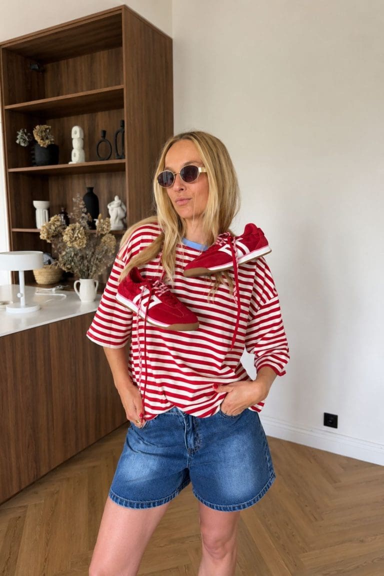 tshirt lisa e26 rouge-blanc outremesure