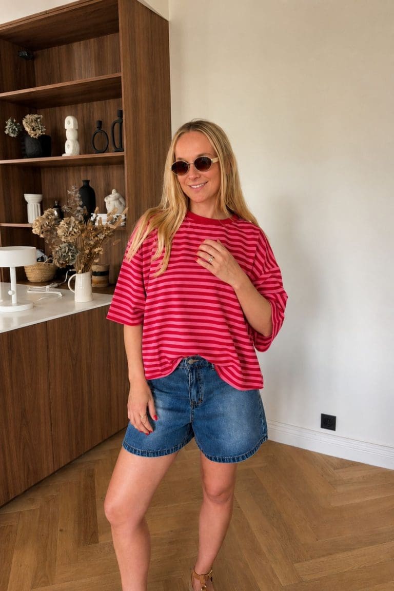 tshirt lisa e26 rouge-rose outremesure