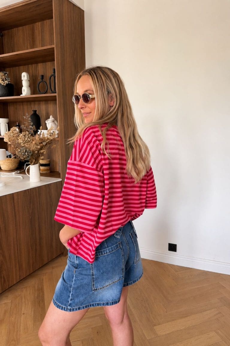 tshirt lisa e26 rouge-rose outremesure
