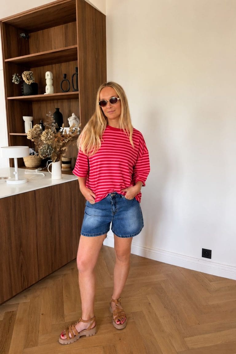 tshirt lisa e26 rouge-rose outremesure