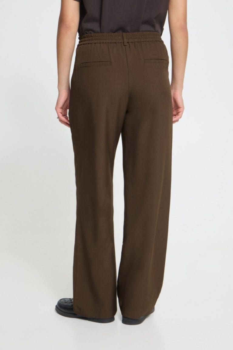 pantalon fava marron droit ichi