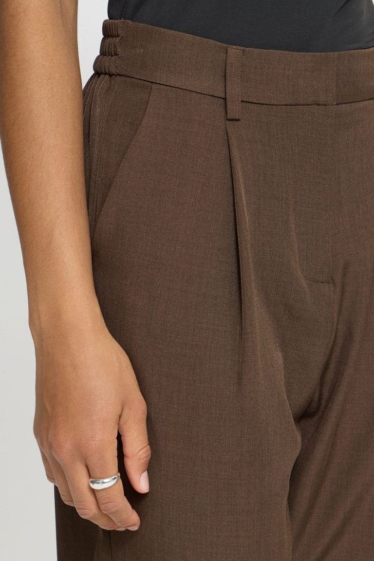 pantalon fava marron droit ichi