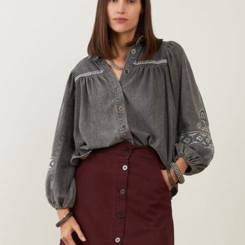 chemise yaffa gris minuit douze