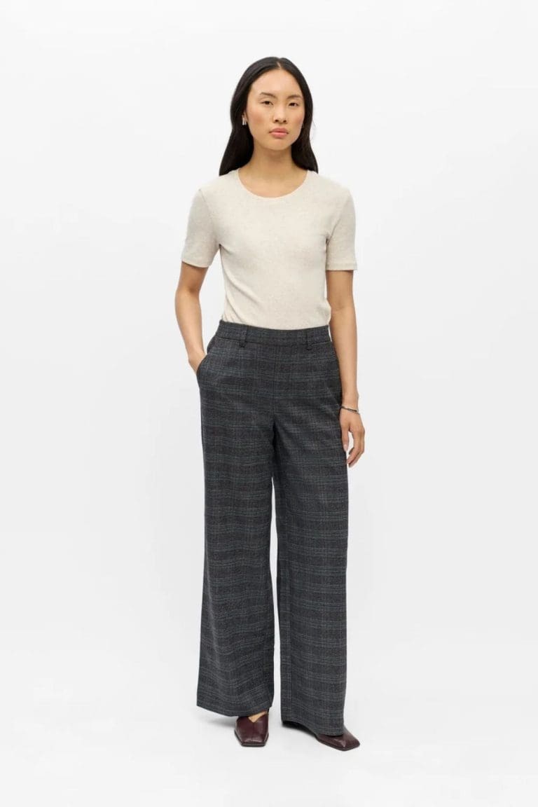 pantalon objlisa gris carreaux object