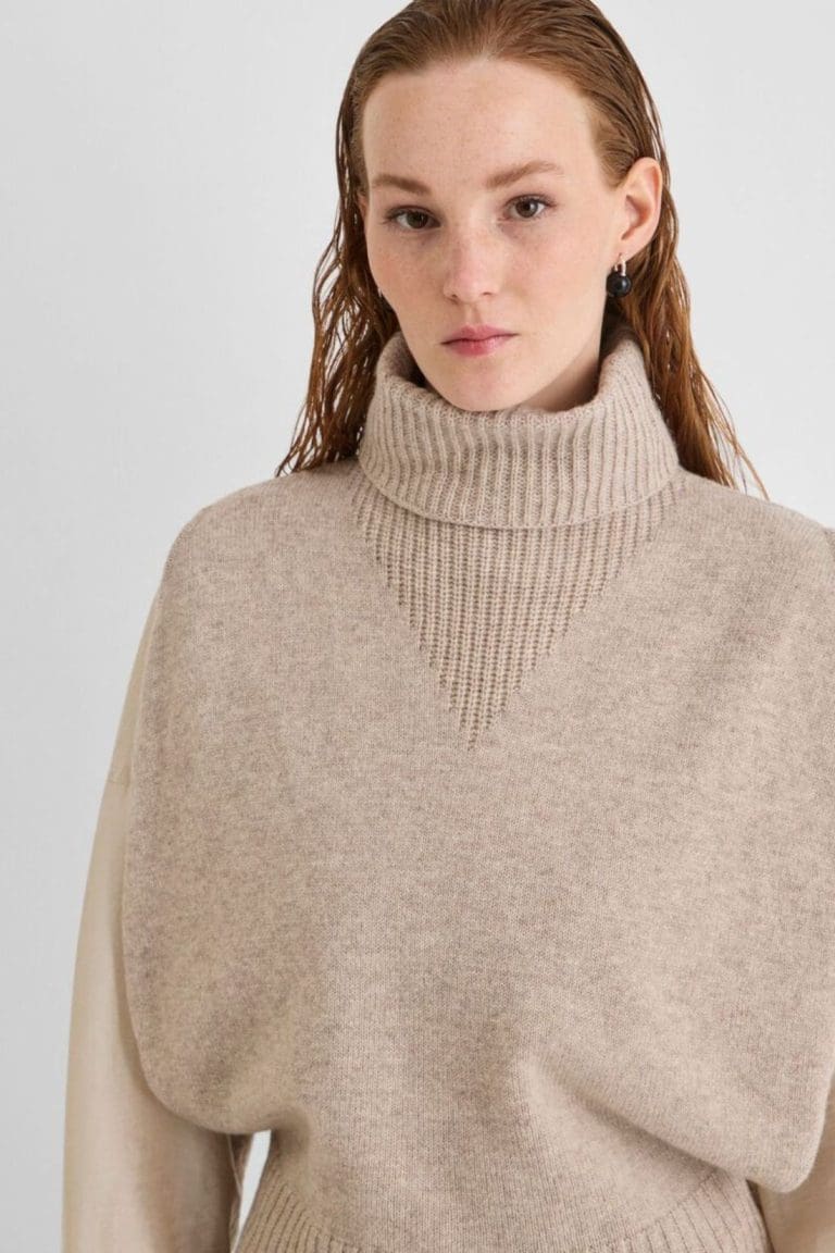 pull roucleo beige rouge edit