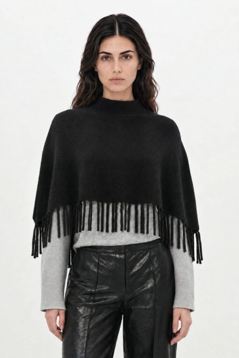 poncho marmo noir Berenice