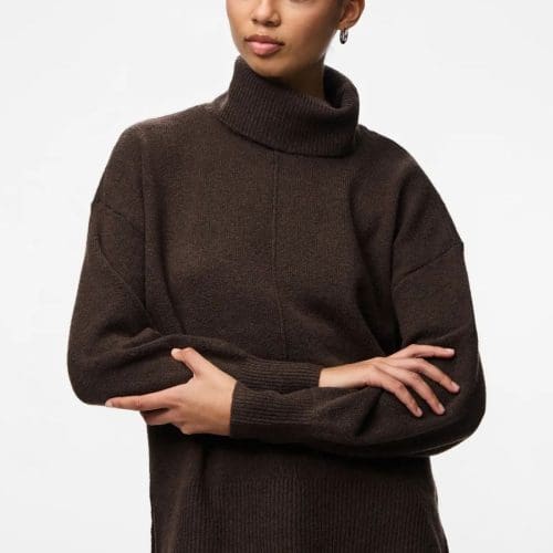 pull col roulé malou marron Pieces