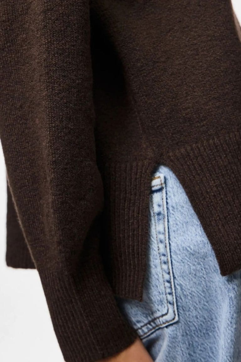 pull col roulé malou marron Pieces