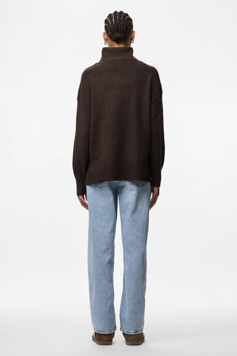 pull col roulé malou marron Pieces