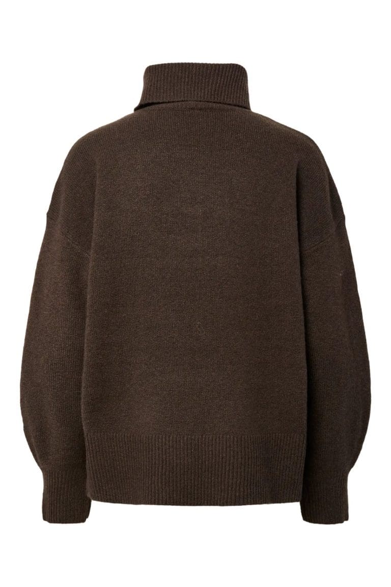 pull col roulé malou marron Pieces