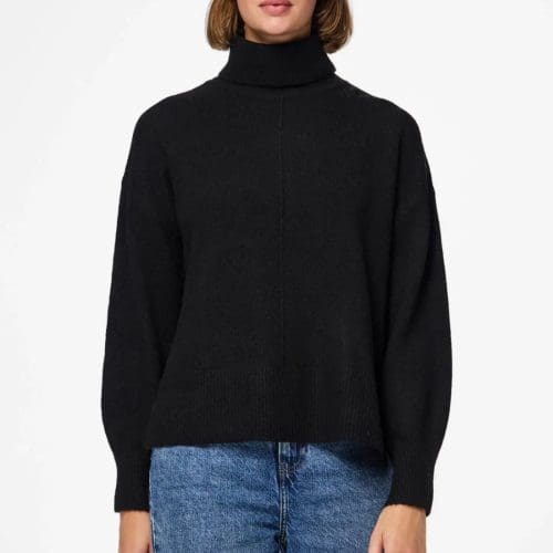 pull col roulé malou noir Pieces