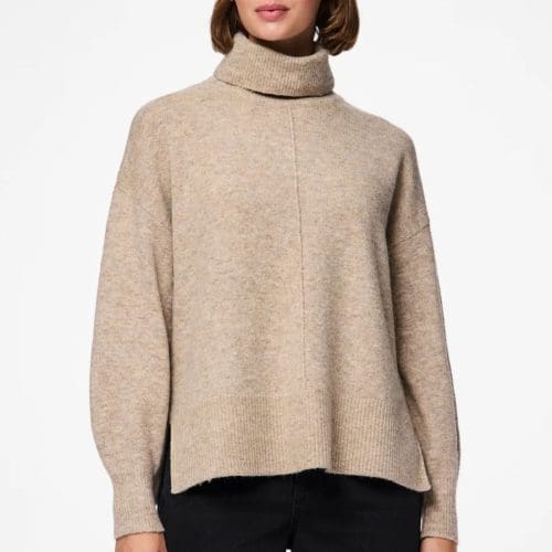 pull col roulé malou taupe Pieces