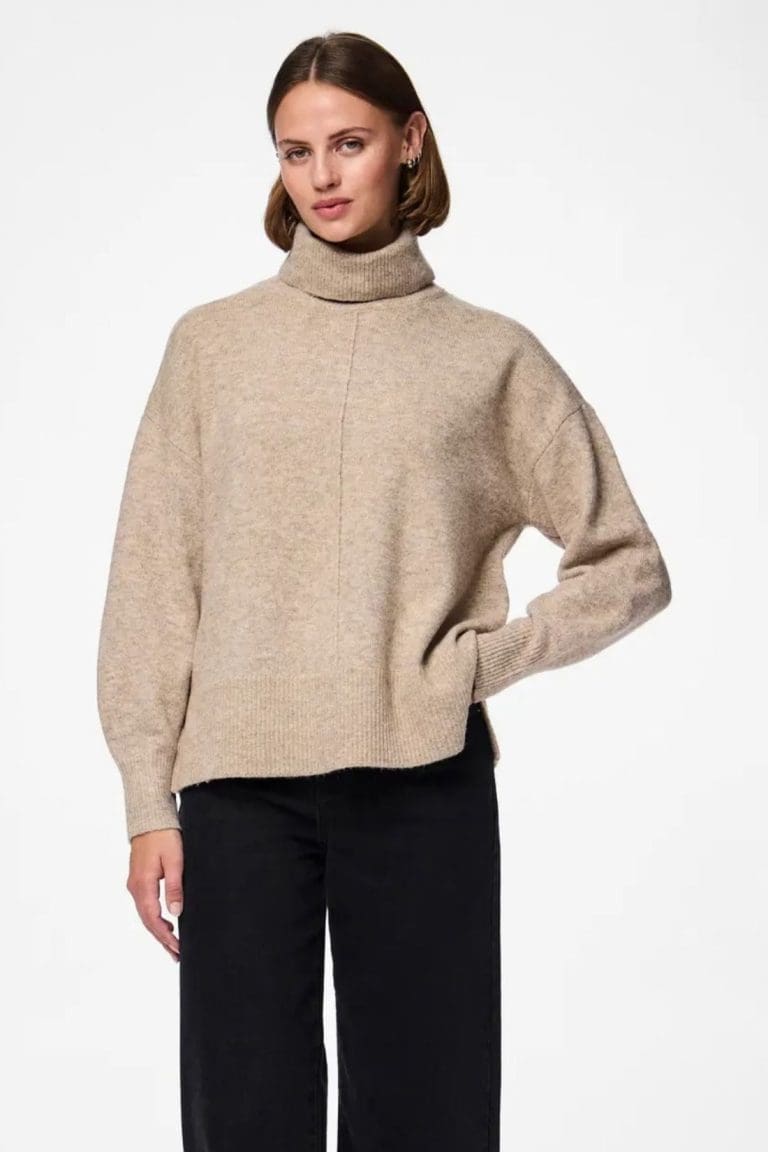 pull col roulé malou taupe Pieces