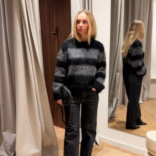 pull rouaria gris rouge edit